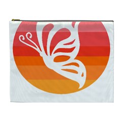 Butterfly T- Shirt Butterfly Orange Red Gradient T- Shirt Cosmetic Bag (xl)