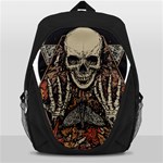 Gray And Multicolored Skeleton Illustration Backpack Bag Front