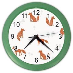 Fox Animal Wild Pattern Color Wall Clock by Ket1n9