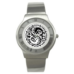 Ying Yang Tattoo Stainless Steel Watch by Ket1n9