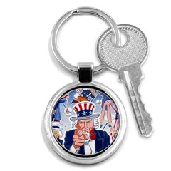 United States Of America Images Independence Day Key Chain (round) by Ket1n9