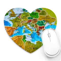 World Map Heart Mousepad by Ket1n9