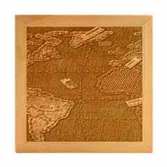 World Map Wood Photo Frame Cube by Ket1n9