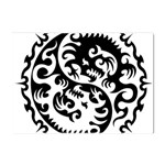 Ying Yang Tattoo Crystal Sticker (A4) Front