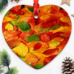 Leaves Texture Heart Ornament (two Sides) by Ket1n9