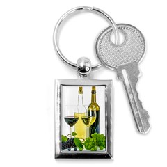 White-wine-red-wine-the-bottle Key Chain (rectangle) by Ket1n9