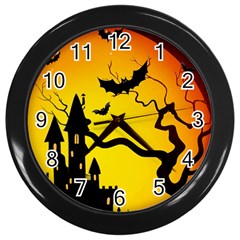 Halloween Night Terrors Wall Clock (black) by Ket1n9