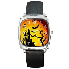 Halloween Night Terrors Square Metal Watch by Ket1n9