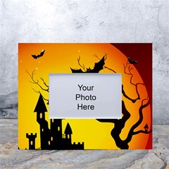 Halloween Night Terrors White Tabletop Photo Frame 4 x6  by Ket1n9