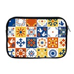 Mexican-talavera-pattern-ceramic-tiles-with-flower-leaves-bird-ornaments-traditional-majolica-style- Apple MacBook Pro 17  Zipper Case Front