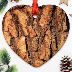 Bark Texture Wood Large Rough Red Wood Outside California Ornament (heart) by Ket1n9