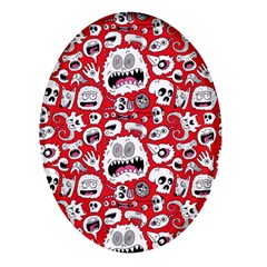 Another Monster Pattern Oval Glass Fridge Magnet (4 Pack) by Ket1n9