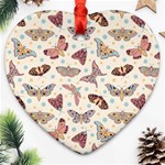 Pattern-with-butterflies-moths Ornament (Heart) Front