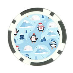 Christmas-seamless-pattern-with-penguin Poker Chip Card Guard