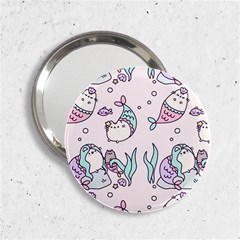 Cartoon Cat Cute Animal Design Drawing Illustration Kawaii 2 25  Handbag Mirrors by Grandong