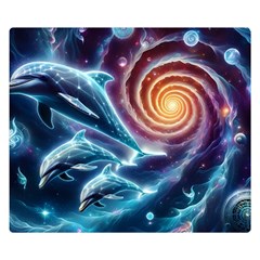 Dolphins Fantasy Premium Plush Fleece Blanket (small) by Ravend