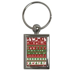 Christmas Decoration Winter Xmas Pattern Key Chain (rectangle) by Vaneshop