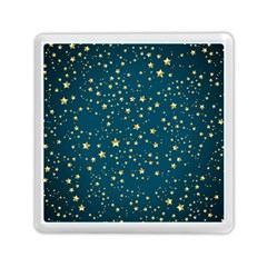 Star Golden Pattern Christmas Design White Gold Memory Card Reader (square) by Vaneshop