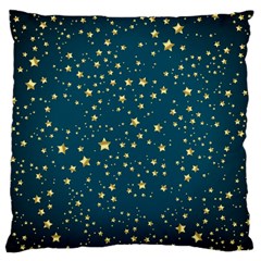 Star Golden Pattern Christmas Design White Gold Large Cushion Case (two Sides) by Vaneshop