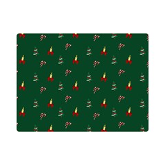 Christmas Green Pattern Background Premium Plush Fleece Blanket (mini) by Pakjumat