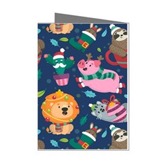 Funny-animal Christmas-pattern Mini Greeting Cards (pkg Of 8) by Amaryn4rt