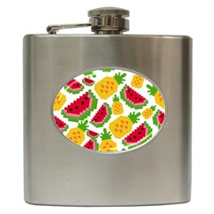 Watermelon-pattern-se-fruit-summer Hip Flask (6 Oz) by Amaryn4rt