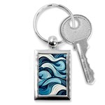 Pattern Ocean Waves Arctic Ocean Blue Nature Sea Key Chain (Rectangle) Front