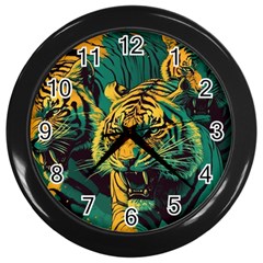 Abstract Landscape Nature Floral Animals Portrait Wall Clock (black) by Pakjumat