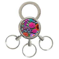 Flowers Nature Spring Blossom Flora Petals Art 3-ring Key Chain by Pakjumat