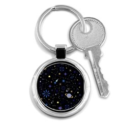 Starry Night  Space Constellations  Stars  Galaxy  Universe Graphic  Illustration Key Chain (round) by Pakjumat