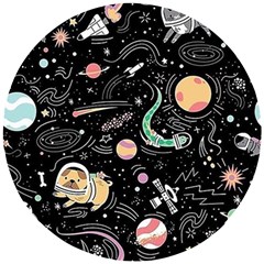 Animals Galaxy Space Wooden Puzzle Round by Pakjumat