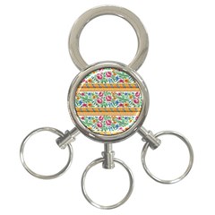 Flower Fabric Design 3-ring Key Chain by Pakjumat