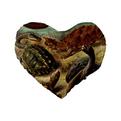 Turtles Leatherback Sea Turtle Standard 16  Premium Heart Shape Cushions by Pakjumat