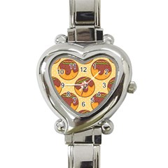 Takoyaki Food Seamless Pattern Heart Italian Charm Watch by Sarkoni