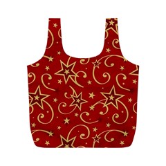 Christmas Texture Pattern Red Craciun Full Print Recycle Bag (m) by Sarkoni