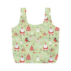 Christmas Pattern Christmas Tree Santa Full Print Recycle Bag (m) by Sarkoni