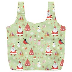 Christmas Pattern Christmas Tree Santa Full Print Recycle Bag (xl) by Sarkoni