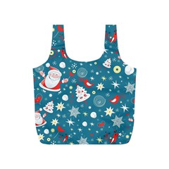 Christmas Pattern Santa Blue Full Print Recycle Bag (s) by Sarkoni