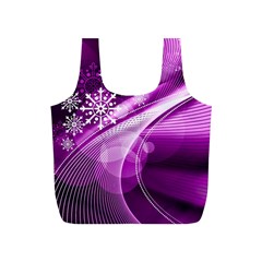 Purple Abstract Merry Christmas Xmas Pattern Full Print Recycle Bag (s) by Sarkoni