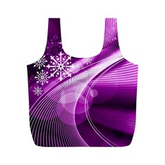 Purple Abstract Merry Christmas Xmas Pattern Full Print Recycle Bag (m) by Sarkoni