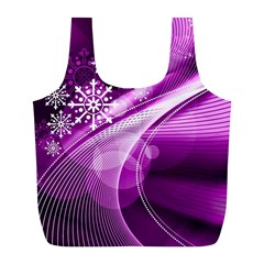 Purple Abstract Merry Christmas Xmas Pattern Full Print Recycle Bag (l) by Sarkoni