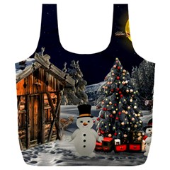 Christmas Landscape Full Print Recycle Bag (xxl) by Sarkoni