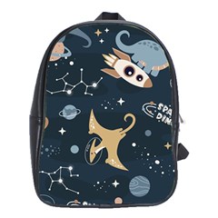 Space Theme Art Pattern Design Wallpaper School Bag (xl) by Proyonanggan