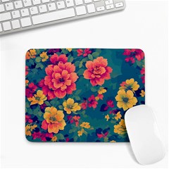 Floral Art Flowers Textile Small Mousepad by Ravend