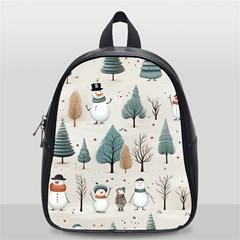 Snowman Snow Christmas School Bag (small) by Ravend