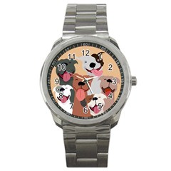 Dogs Pet Background Pack Terrier Sport Metal Watch by Ravend