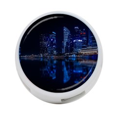 Illuminated Cityscape Against Blue Sky At Night 4-port Usb Hub (two Sides) by Modalart