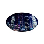 Black Building Lighted Under Clear Sky Sticker Oval (100 pack) Front