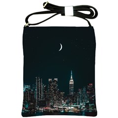 Skyline Photography Of Buildings Shoulder Sling Bag by Modalart