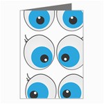 Eyes Comic Cartoon Fun Funny Toon Greeting Cards (Pkg of 8) Left